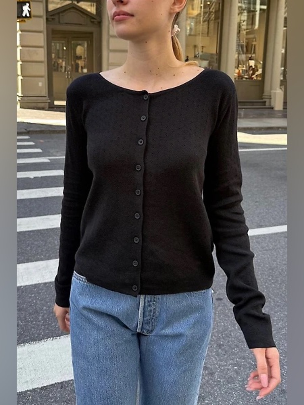 Brandy Melville black eyelet cardigan (Athelia top)